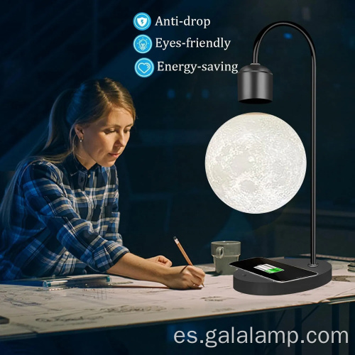 Lámpara lunar con levitación magnética y carga inalámbrica